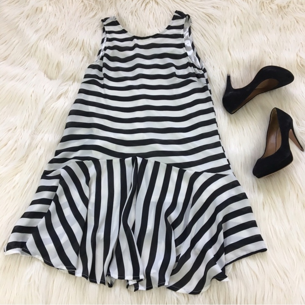 LF Black and White Striped Dress